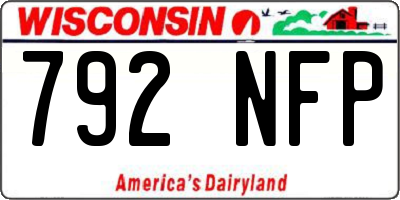 WI license plate 792NFP
