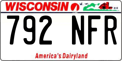 WI license plate 792NFR