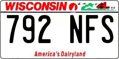 WI license plate 792NFS