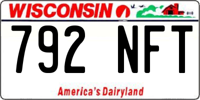 WI license plate 792NFT