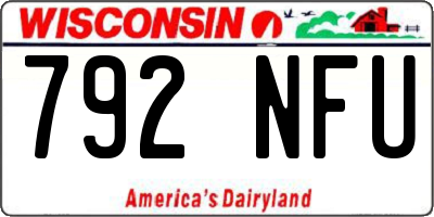 WI license plate 792NFU