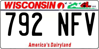 WI license plate 792NFV