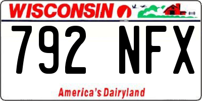 WI license plate 792NFX