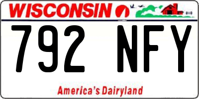 WI license plate 792NFY