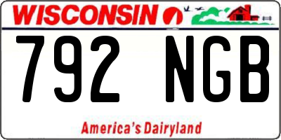 WI license plate 792NGB