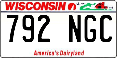 WI license plate 792NGC