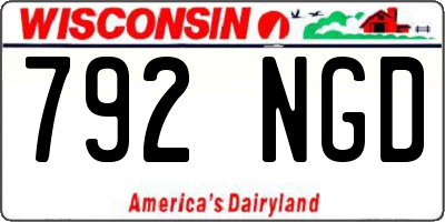 WI license plate 792NGD
