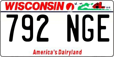 WI license plate 792NGE