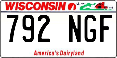 WI license plate 792NGF