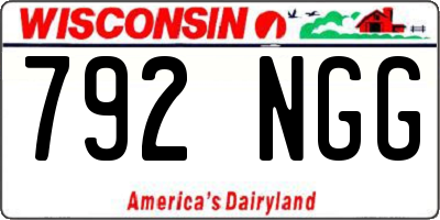 WI license plate 792NGG