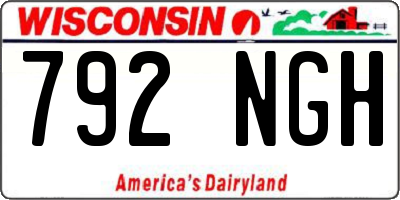 WI license plate 792NGH