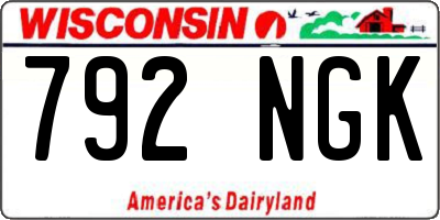 WI license plate 792NGK