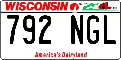 WI license plate 792NGL