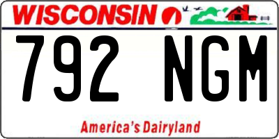 WI license plate 792NGM