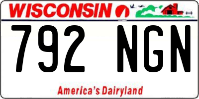WI license plate 792NGN