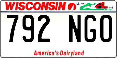 WI license plate 792NGO