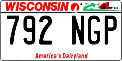 WI license plate 792NGP