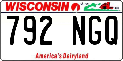 WI license plate 792NGQ