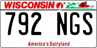 WI license plate 792NGS