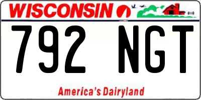 WI license plate 792NGT