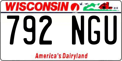 WI license plate 792NGU