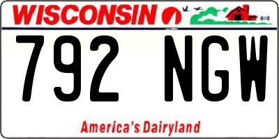 WI license plate 792NGW