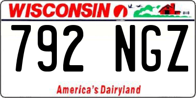 WI license plate 792NGZ