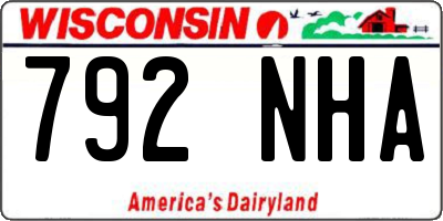 WI license plate 792NHA