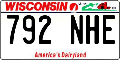 WI license plate 792NHE