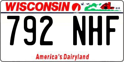 WI license plate 792NHF