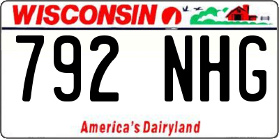 WI license plate 792NHG