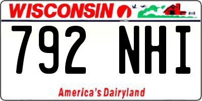 WI license plate 792NHI