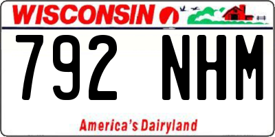 WI license plate 792NHM