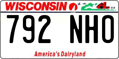 WI license plate 792NHO
