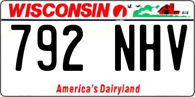 WI license plate 792NHV