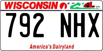 WI license plate 792NHX
