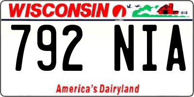 WI license plate 792NIA