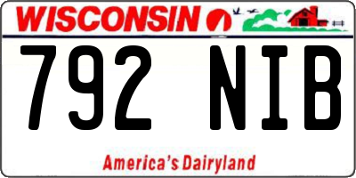WI license plate 792NIB