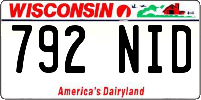WI license plate 792NID