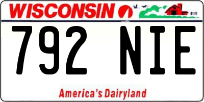 WI license plate 792NIE