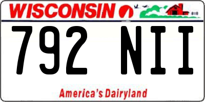 WI license plate 792NII