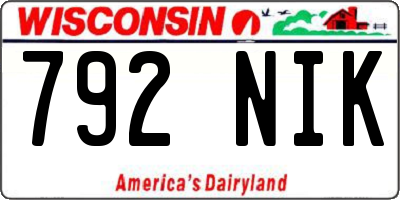 WI license plate 792NIK