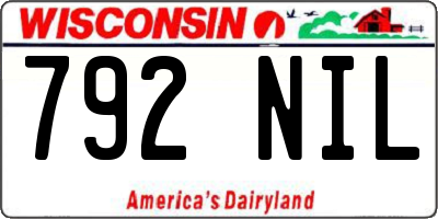 WI license plate 792NIL
