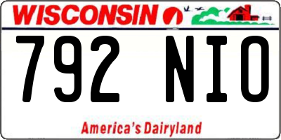 WI license plate 792NIO