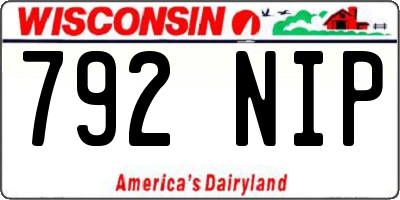 WI license plate 792NIP