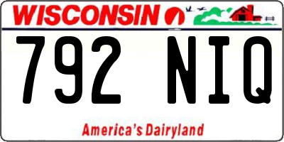 WI license plate 792NIQ