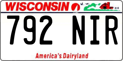 WI license plate 792NIR