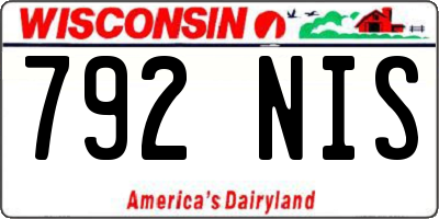 WI license plate 792NIS