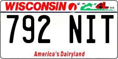 WI license plate 792NIT