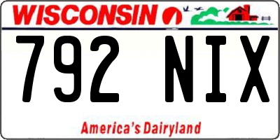 WI license plate 792NIX